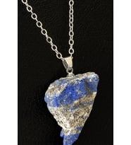 Sertifikalı Ham İşlenmemiş Lapis Lazuli Taşı Kolye (Çok Renkli)