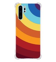 Huawei P30 Pro  Köşe Korumalı Antişok Kapak Renk Cümbüşü Tasarımlı Şeffaf  Kılıf