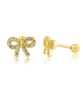 Kurdele Gümüş Piercing (Sarı Altın)