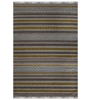 Yeşil Renkli Kaymaz Tabanlı Yıkanabilir Makine Dokuma Kilim