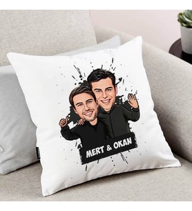 Kişiye Özel Yakın Dostlar Karikatürlü Yastık