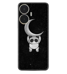 Realme C55 Kılıf Resimli Desenli Silikon Platinium Series Panda Moon 1811