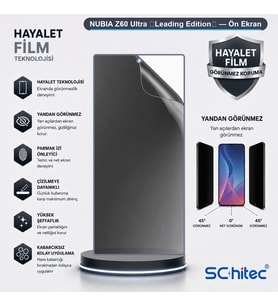 SChitec NUBIA Z60 Ultra （Leading Edition） Uyumlu Ön Yüzey Hayalet Privacy Hidrojel Ekran Koruyucu