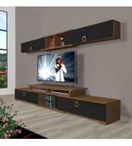 Decoraktiv Flex 5130 Mdf Gold Tv Ünitesi Tv Sehpası - Ceviz Siyah (Siyah - Ceviz)