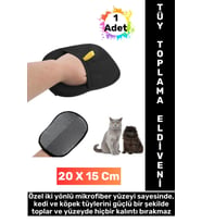 Yeni Nesil Ergonomik Çift Yönlü Mikrofiber Evcil Hayvan Kedi Köpek Tüy Toplama Eldiveni 20 x 15 Cm