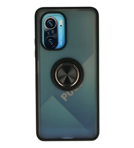Redmi K40 Kılıf Montreal Yüzüklü Silikon Kapak - Siyah