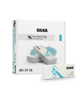 Silka Text Matel Öğrenci Silgisi Beyaz Öğrenci Silgisi (20 Li Paket)