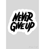 Never Give Up Tasarımlı Tekli Suya Dayanıklı Laptop Termos Telefon Etiketi