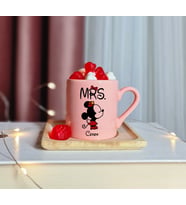 Minnie Mouse Tasarımlı Kişiye Özel Pembe Türk Kahvesi Fincanı