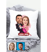 Romantik Sevgililer Günü Hediyesi Karikatürlü Yastık