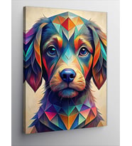 Kanvas Tablo Renkli Yavru Köpek