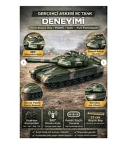 35 cm Uzaktan kumandalı ışıklı paletli ŞARJLI tank 5422