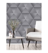 Dreamwall 3D Geometrik Yıldız Desenli Silinebilir Tekstil Duvar Kağıdı (Çok Renkli)