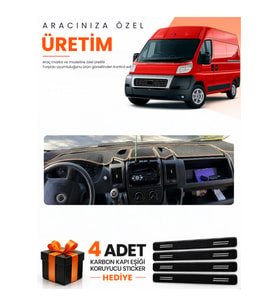 FIAT DUCATO (2006-2014) X250 Uyumlu Torpido Koruma Örtüsü Oto Kılıfı - Siyah Bej