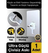 Süper Sağlam İz bırakmaz Çerçeve Tablo Banyo Mutfak Ultra Güçlü Yapışkanlı Çivisiz Askı 1 Adet