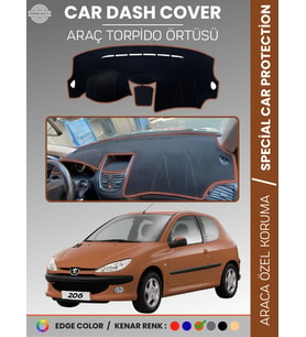 PEUGEOT 206 MAKYAJLI KASA (2003-2009) Torpido Örtüsü Ön Göğüs Torpido Koruma Birebir Uyum Kaymaz