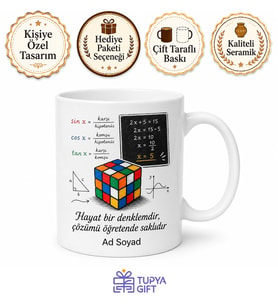 Matematik Öğretmeni X'i Bulan Trigonometri Tahtası Zeka Küpü Kupa Hediye Bardak