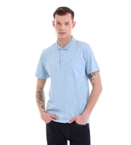 Hatemoğlu Mavi Regular Fit Cepli Polo Yaka Merserize Pamuk T-shirt