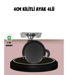 Kilitli 4 Cm Tekerlek Ayak 4’Lü Set Zemin Koruyucu