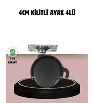 Kilitli 4 Cm Tekerlek Ayak 4’Lü Set Zemin Koruyucu