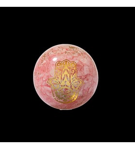 Pembe Kuvars Fatıma Eli Doğal Taş Organit Küre (Karışık)