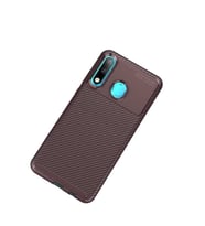 Huawei P30 Lite Kılıf Esnek Soft Karbon Tasarım Legion Serisi (Kahverengi)