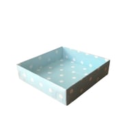 Asetat Kapaklı Karton Kutu 12X12X3 (50 Adet)  Puantiyeli Mavi