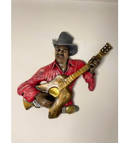 Gitar Çalan Müzisyen Polyester Duvar Dekoru