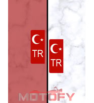 KIRMIZI BAYRAKLI PLAKA ETİKETİ TR  2 ADET - STİCKER
