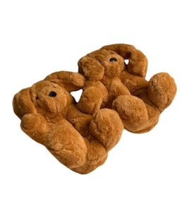 Polaris 607106 Hayvanlı Köpekli Kışlık Kadın Panduf Ev Içi Sessiz Taban Panduf (Camel)