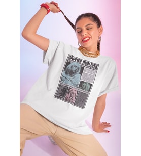 Happier Than Ever Billie Eilish Baskılı Unisex Oversize Şarkıcı Tişört