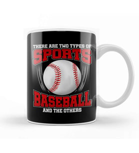 Funny Two Types of Sports Baseball and The Others Kupa Bardak Porselen