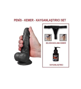 17 cm Belden Bağlamalı Realistik Dildo Penis Set