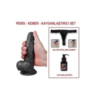 17 cm Belden Bağlamalı Realistik Dildo Penis Set