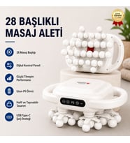 28 Başlıklı Masaj Aleti Dijital Kontrollü Güçlü Motorlu Vücut Masaj Cihazı