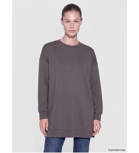 LC WAIKIKI Gri Soft Touch Kadın Sweatshirt Tunik