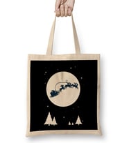 Christmas Night Silhouette Sleigh Bells Reindeer Bez Çanta Uzun Saplı