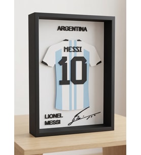 Riva Self Messi Arjantin Forma Tasarım 3D Çerçeve - Futbolseverlere Özel Koleksiyon Ürünü