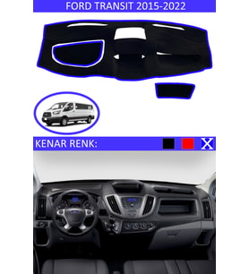 Ford Transit 2015-2022 İçin Uygun Torpido Koruma Halısı Siyah Kenar Renk Mavi