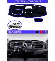 Ford Transit 2015-2022 İçin Uygun Torpido Koruma Halısı Siyah Kenar Renk Mavi