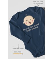 Bu Çocuk Kime Çekmiş? Tabiki Halasına Baskılı Bebek Zıbını – Çıtçıtlı Body  %100 Pamuk Uzun Kol (Lacivert)