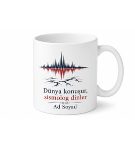 Deprem Uzmanı Sismograf Kaydı Tektonik Plakalar Fay Hattı Kupa Bardak Hediye