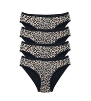 4 Adet Leopar Desenli Likralı Yumuşak Dokulu Kadın Slip Külot