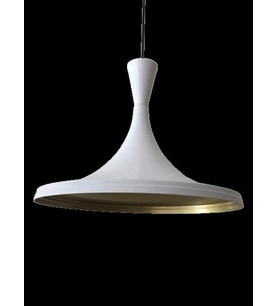 Retro Metal Sarkıt Avize Rustik Tekli Sarkıt Beyaz İçi Sarı 36 cm (Burnt Olive)