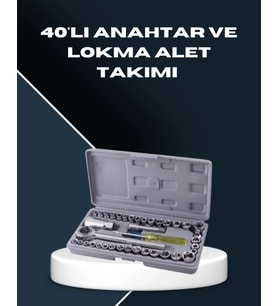 Dayanıklı Karbon Çelik 40 Parça Lokma ve Cırcır Anahtar Seti