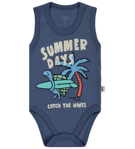 Civil Baby Summer Days Baskılı 3-36 Ay Çıtçıtlı Badi - Mavi