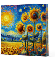 Van Gogh 4 Ayçiçekleri - Çizgisiz Yan Boyamalı Defter