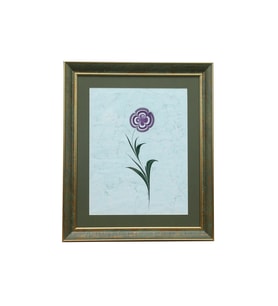 e38 EL İŞÇİLİĞİ YONCA YAPRAĞI EBRU TABLO 50x43  cm - 6231