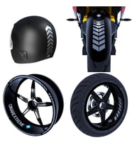 Moto Rider 4'lü Sticker Seti Taş Grisi İç Dış Jant Şeridi Kask ve Çamurluk Çınar