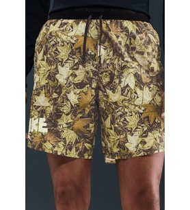 Nike Men's Dri-FIT 7" Brief-Lined Printed Running Yaprak Desenli Koşu Antreman Şort Yeşil